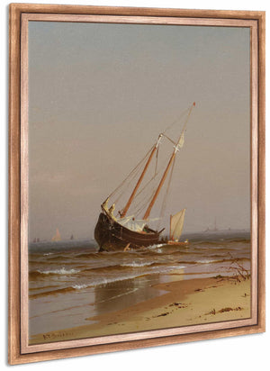 Seascape Beached Boat By Alfred Thompson Bricher