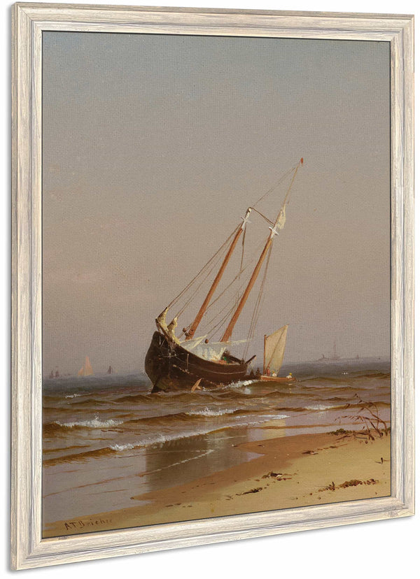 Seascape Beached Boat By Alfred Thompson Bricher