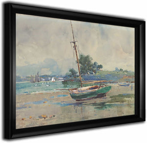 Seascape With Boat By Alfred Walsh