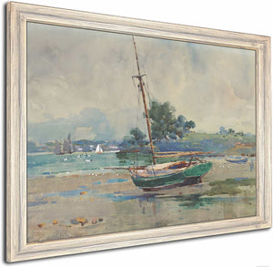 Seascape With Boat By Alfred Walsh