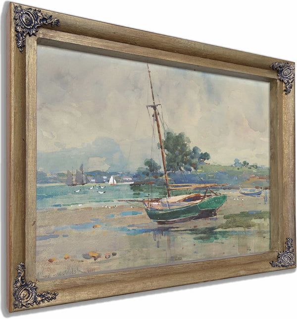 Seascape With Boat By Alfred Walsh