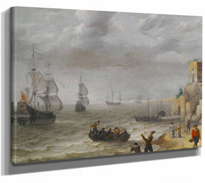 Abraham Willaerts Seascape With Ruins On A Cliff By Abraham Willaerts