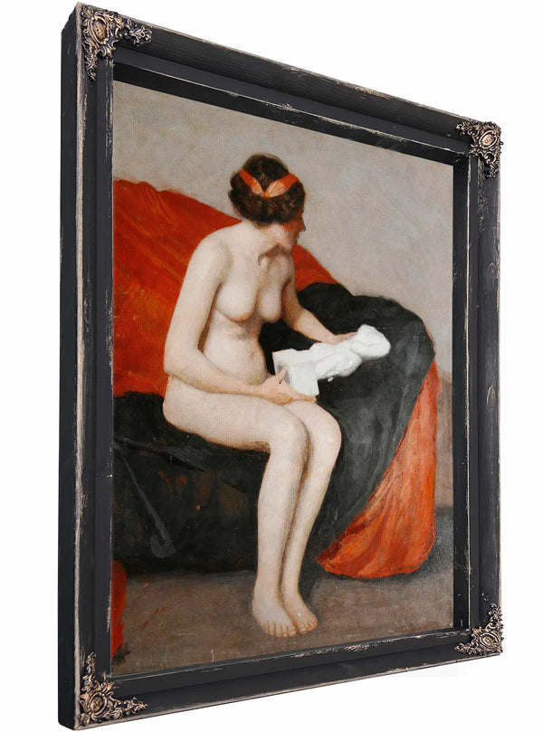 Seated Nude With Sculpture By William Mcgregor Paxton