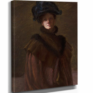 Lilla Cabot Perry 11" x 14" / Stretched Canvas Wrap Self Portrait By Lilla Cabot Perry