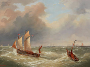 Charles Louis Verboeckhoven Setting Out By Charles Louis Verboeckhoven