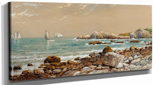 Edmund Darch Lewis Ships At Sea On A Rocky Coast By Edmund Darch Lewis