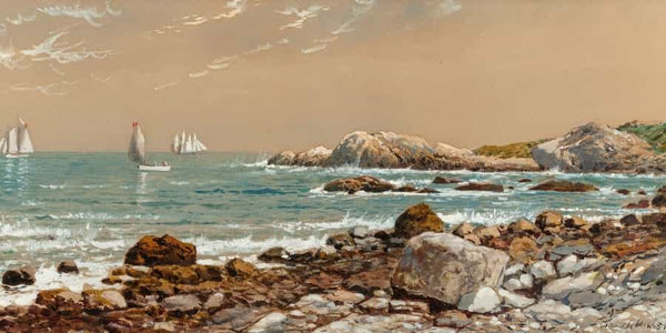 Edmund Darch Lewis Ships At Sea On A Rocky Coast By Edmund Darch Lewis