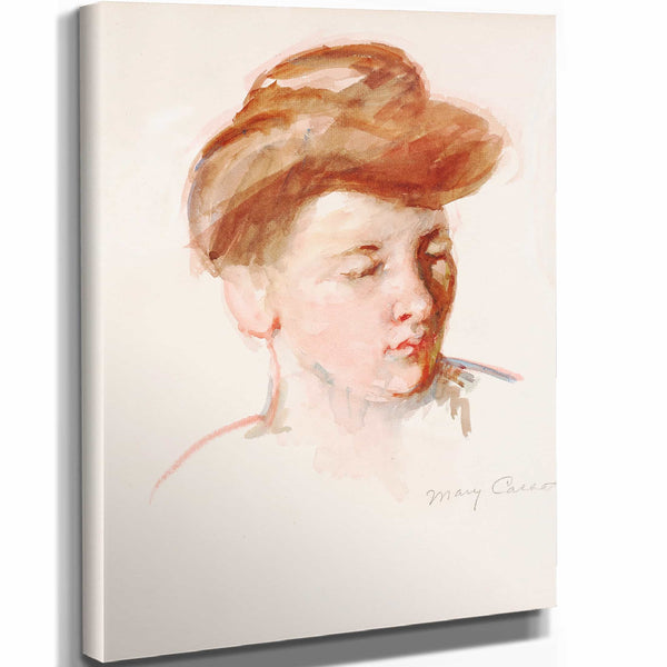 Mary Cassatt Sketch Of Mother Jeannes Head Looking Down By Mary Cassatt