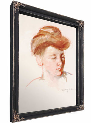 Sketch Of Mother Jeannes Head Looking Down By Mary Cassatt