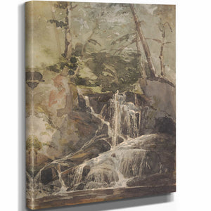 Thomas Sully Small Waterfall In Forest By Thomas Sully