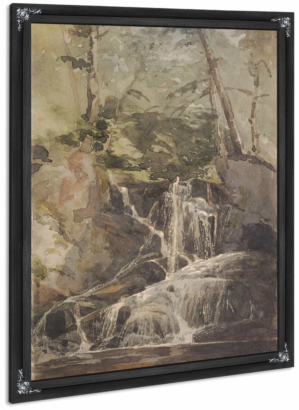 Small Waterfall In Forest By Thomas Sully