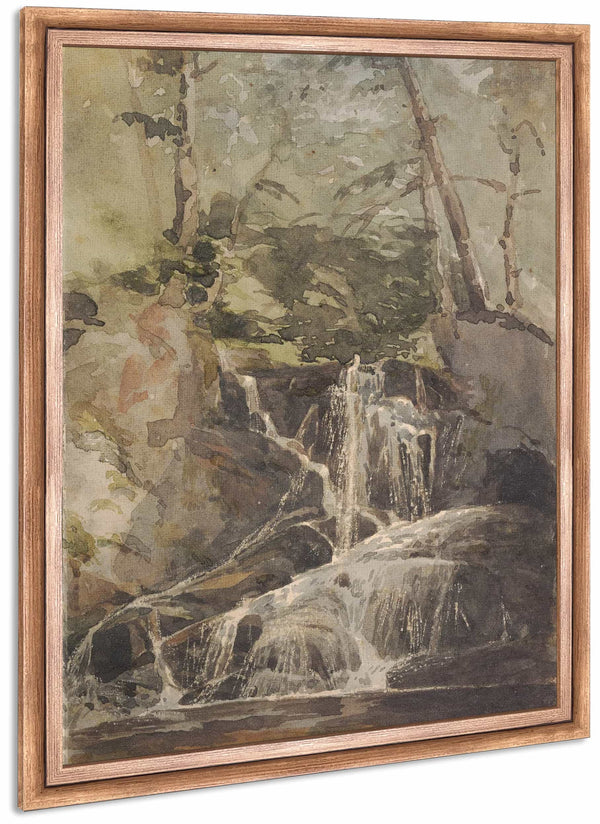 Small Waterfall In Forest By Thomas Sully