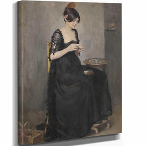 Spanish Girl Making Cigarettes By William Turner Dannat