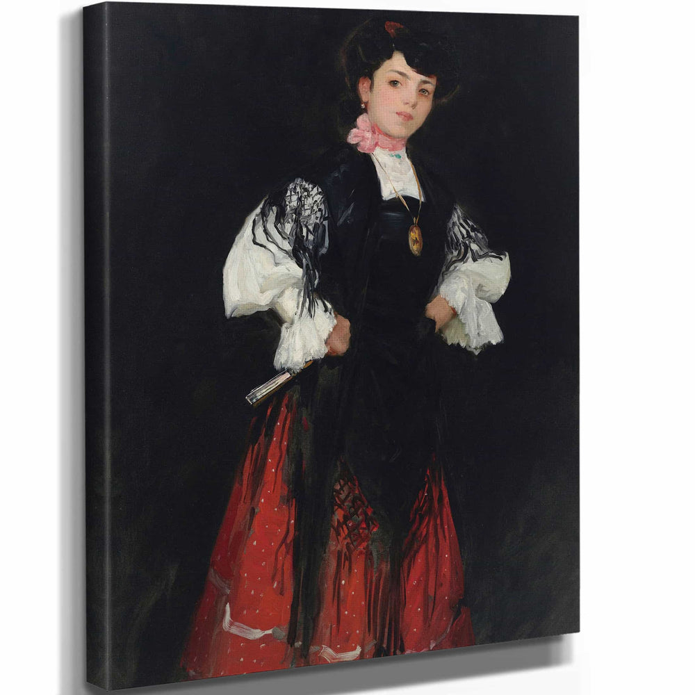 Robert Henri 11" x 14" / Stretched Canvas Wrap Spanish Girl Of Madrid By Robert Henri