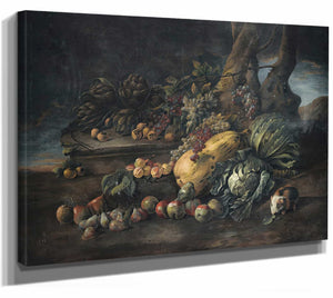 Angelo Maria Rossi Still Life Of Vegetables On A Forest Floor By Angelo Maria Rossi