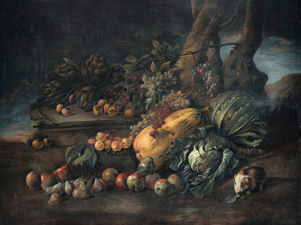 Angelo Maria Rossi Still Life Of Vegetables On A Forest Floor By Angelo Maria Rossi