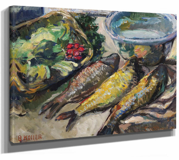 Broncia Koller Pinell Still Life With Three Fish By Broncia Koller Pinell