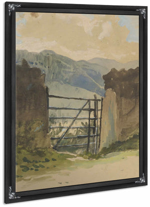 Stone Wall And Gate Sketch By Edwin Austin Abbey