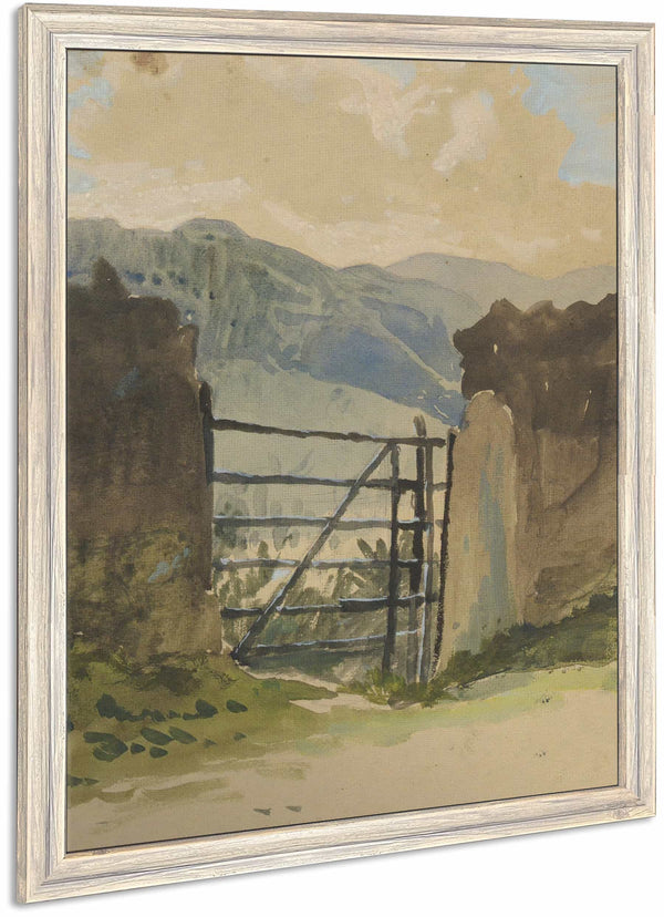 Stone Wall And Gate Sketch By Edwin Austin Abbey