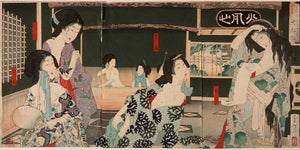 Tsukioka Yoshitoshi Summer Women Bathing At The Daishoro By Tsukioka Yoshitoshi