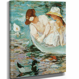 Mary Cassatt 11" x 14" / Stretched Canvas Wrap Summertime By Mary Cassatt