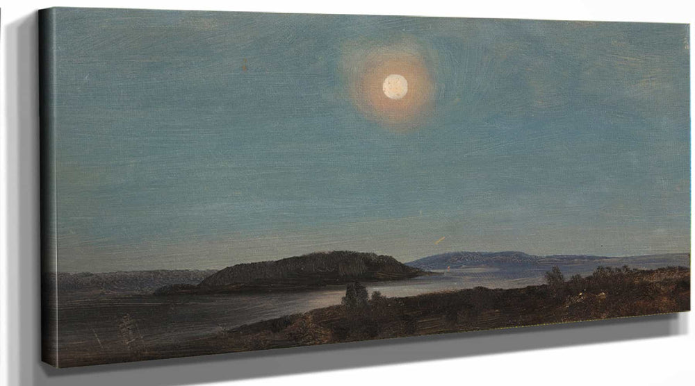 Frederic Edwin Church Sun Or Moon Rising Over Porcupine Islands Bar Harbor By Frederic Edwin Church