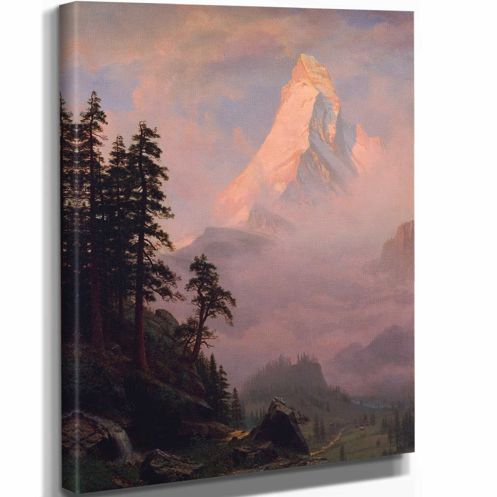 Albert Bierstadt Sunrise On The Matterhorn By Albert Bierstadt