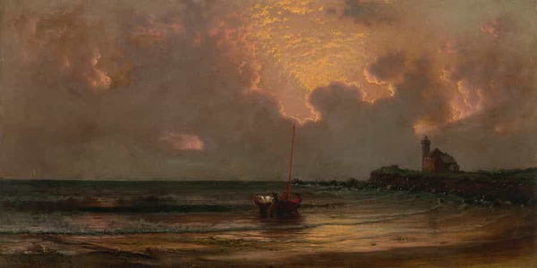 Martin Johnson Heade Sunset At Point Judith Light By Martin Johnson Heade