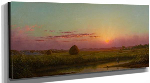 Martin Johnson Heade Sunset Over The Marsh By Martin Johnson Heade