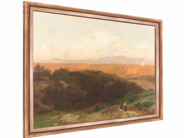 Sunset Over The Roman Campagna By Carl Gustav Rodde