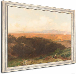 Sunset Over The Roman Campagna By Carl Gustav Rodde