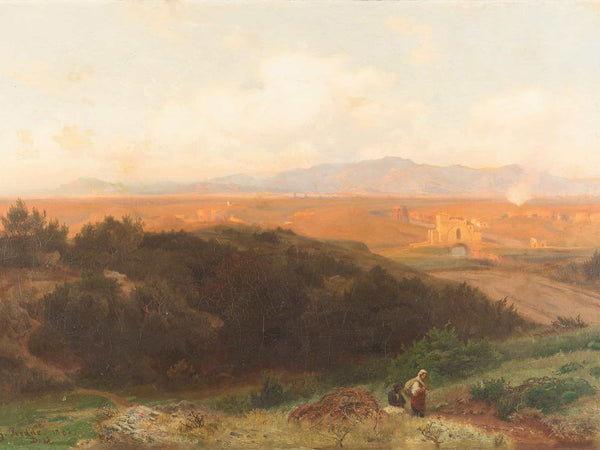 Carl Gustav Rodde Sunset Over The Roman Campagna By Carl Gustav Rodde