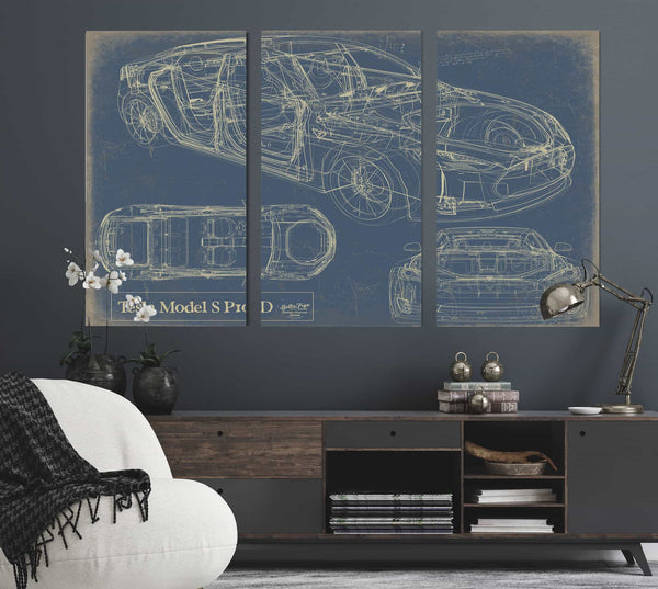 Tesla Model Sp100D Wall Art from Bella Frye.