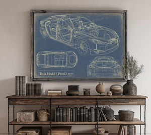 Tesla Model Sp100D Wall Art from Bella Frye.