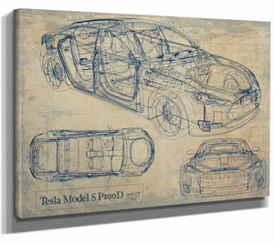 Tesla Model Sp100D Wall Art from Bella Frye.