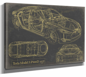 Tesla Model Sp100D Wall Art from Bella Frye.