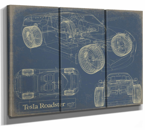 Tesla Roadster Wall Art from Bella Frye.