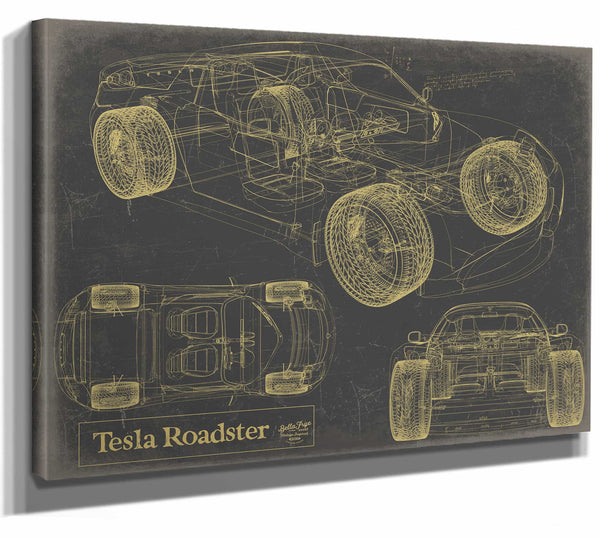 Tesla Roadster Wall Art from Bella Frye.