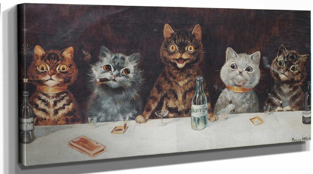 Louis Wain The Bachelor Party By Louis Wain