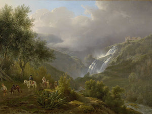 Abraham Teerlink The Cascades At Tivoli With A Storm Approaching By Abraham Teerlink