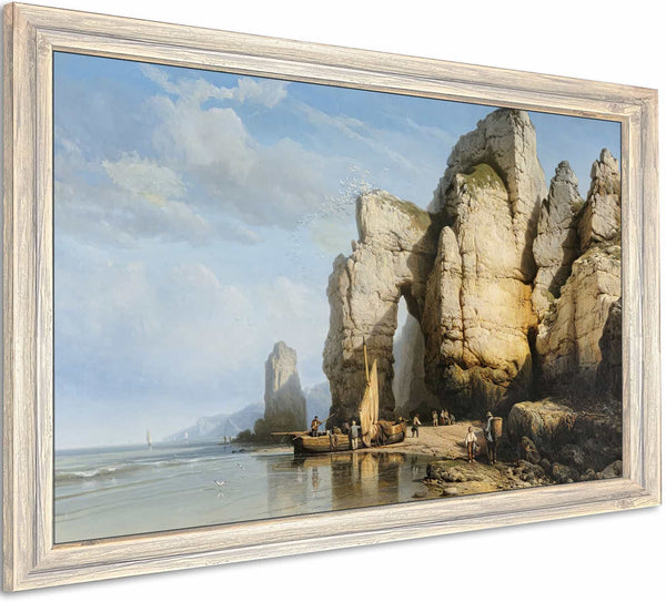 The Cliffs Of Flamborough Head Yorkshire By Charles Joseph Kuwasseg