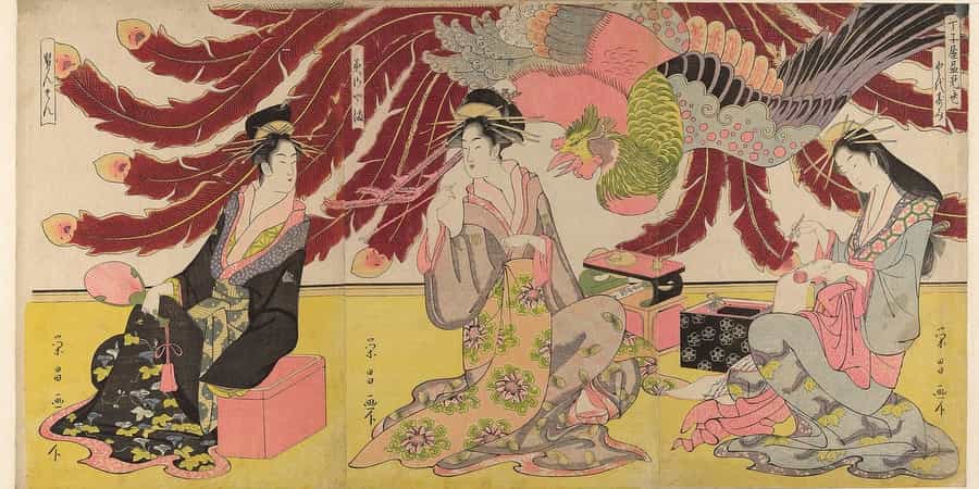 Chokosai Eisho The Courtesans Of The Chojiya On Display In The Daytime By Chokosai Eisho