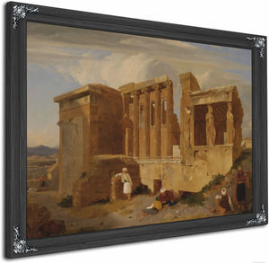 The Erechtheum Athens With Figures In The Foreground By Charles Lock Eastlake