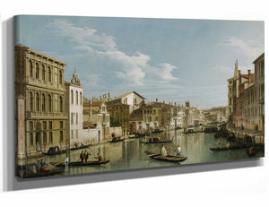 Canaletto 18" x 12" / Stretched Canvas Wrap The Grand Canal In Venice From Palazzo Flangini To Campo San Marcuola By Canaletto