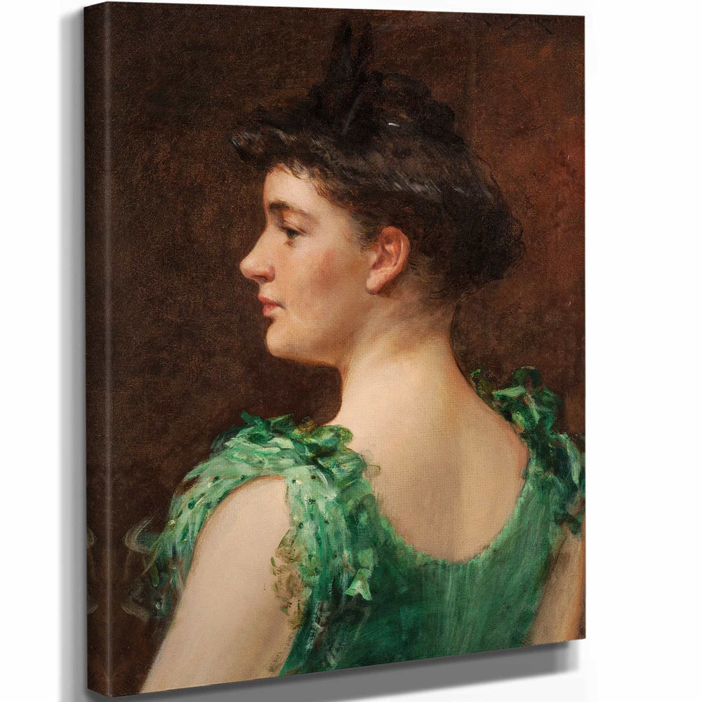 James Carroll Beckwith The Green Dress By James Carroll Beckwith