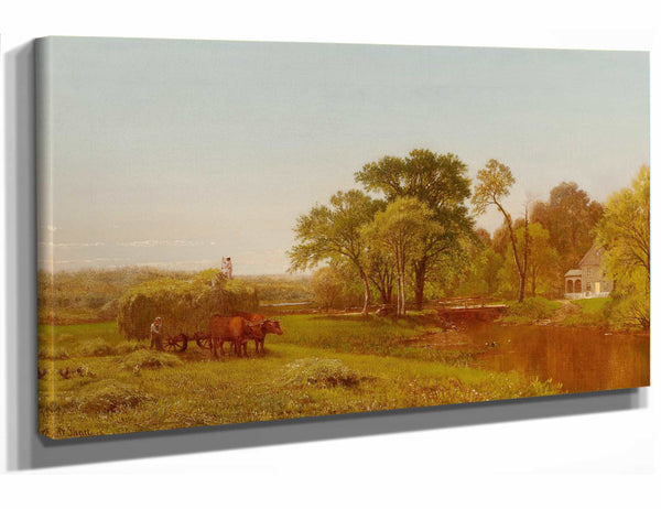 Aaron Draper Shattuck 18" x 12" / Stretched Canvas Wrap The Hay Wain Granby Connecticut By Aaron Draper Shattuck