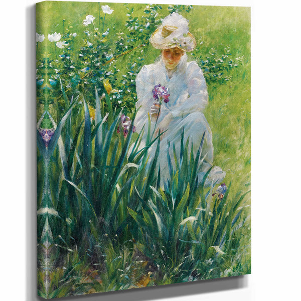 Charles Courtney Curran The Iris Bed By Charles Courtney Curran