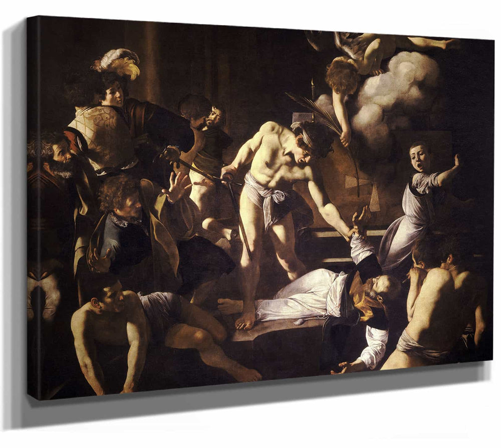 Caravaggio 14" x 11" / Stretched Canvas Wrap The Martyrdom Of Saint Matthew (Circa 1599–1600) By Caravaggio