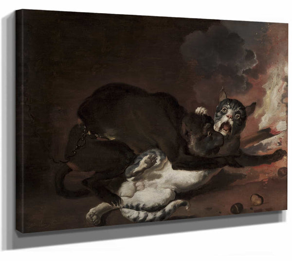 Abraham Hondius The Monkey And The Cat By Abraham Hondius