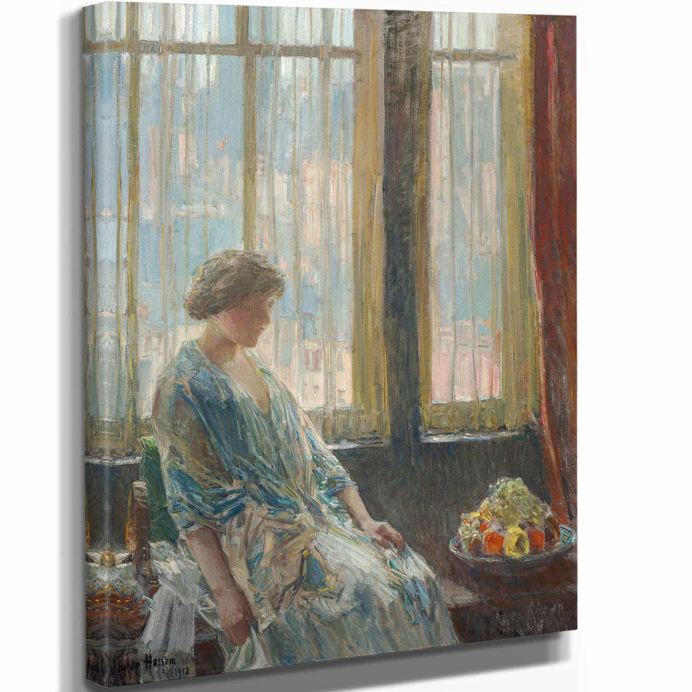 Childe Hassam 11" x 14" / Stretched Canvas Wrap The New York Window By Childe Hassam